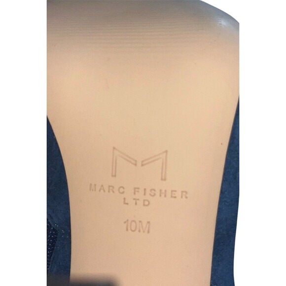 Marc Fisher Ltd Blue Suede Pointed Toe High Heel Ankle Boot Women's Size 10 - Picture 8 of 10